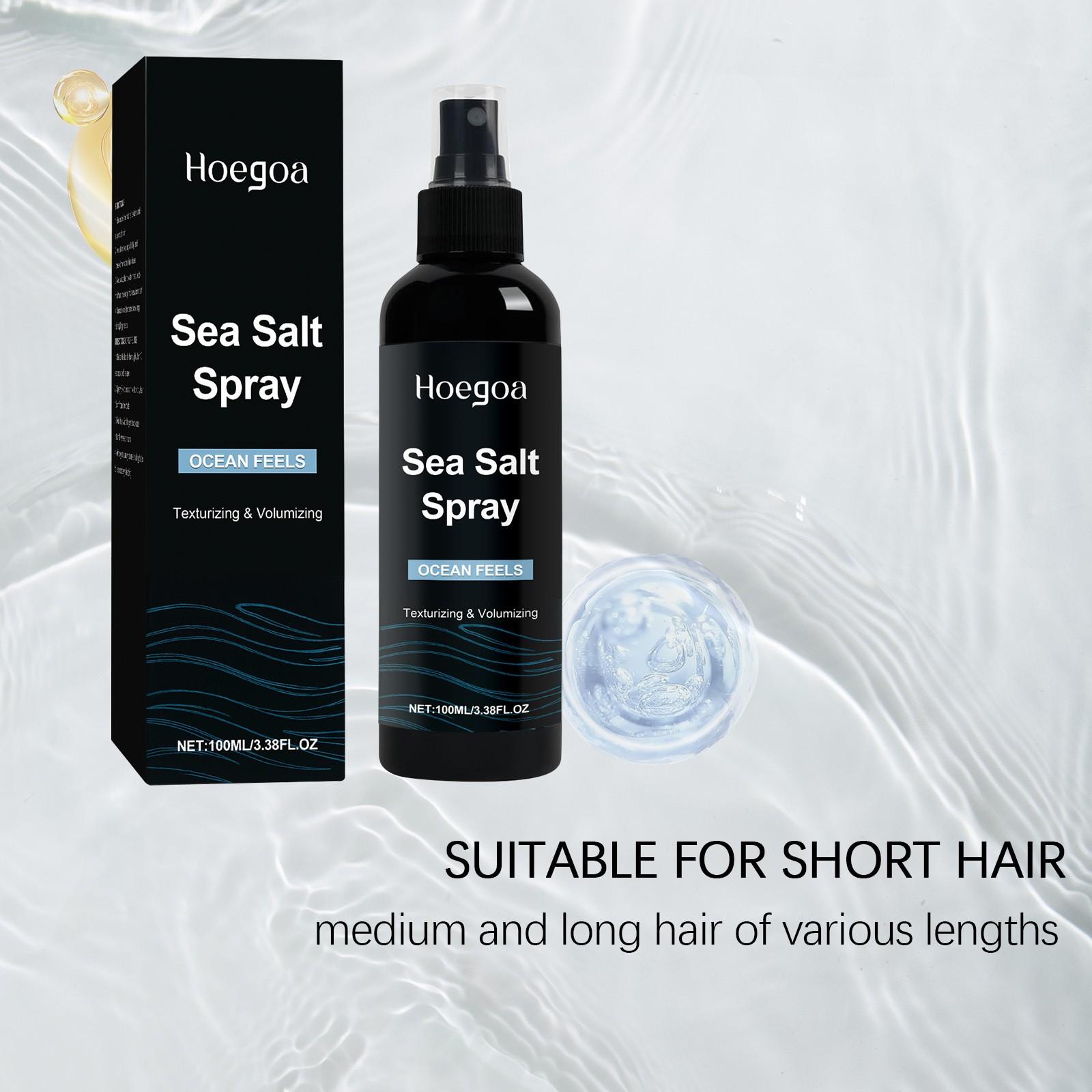 Hoegoa Men's Sea Salt Styling Spray, Haircare Gentle Lightweight Volumizing Long-Lasting Fresh Root Texture Care, Hair Gel for Volume & Shine, Daily Use