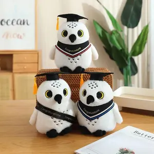 Realistic Dr.Owl Plush Toys Cute Soft Bird Doctor Graduation Toys Delicate Ribbon Owl Doll Party Decor Funny Children Gift