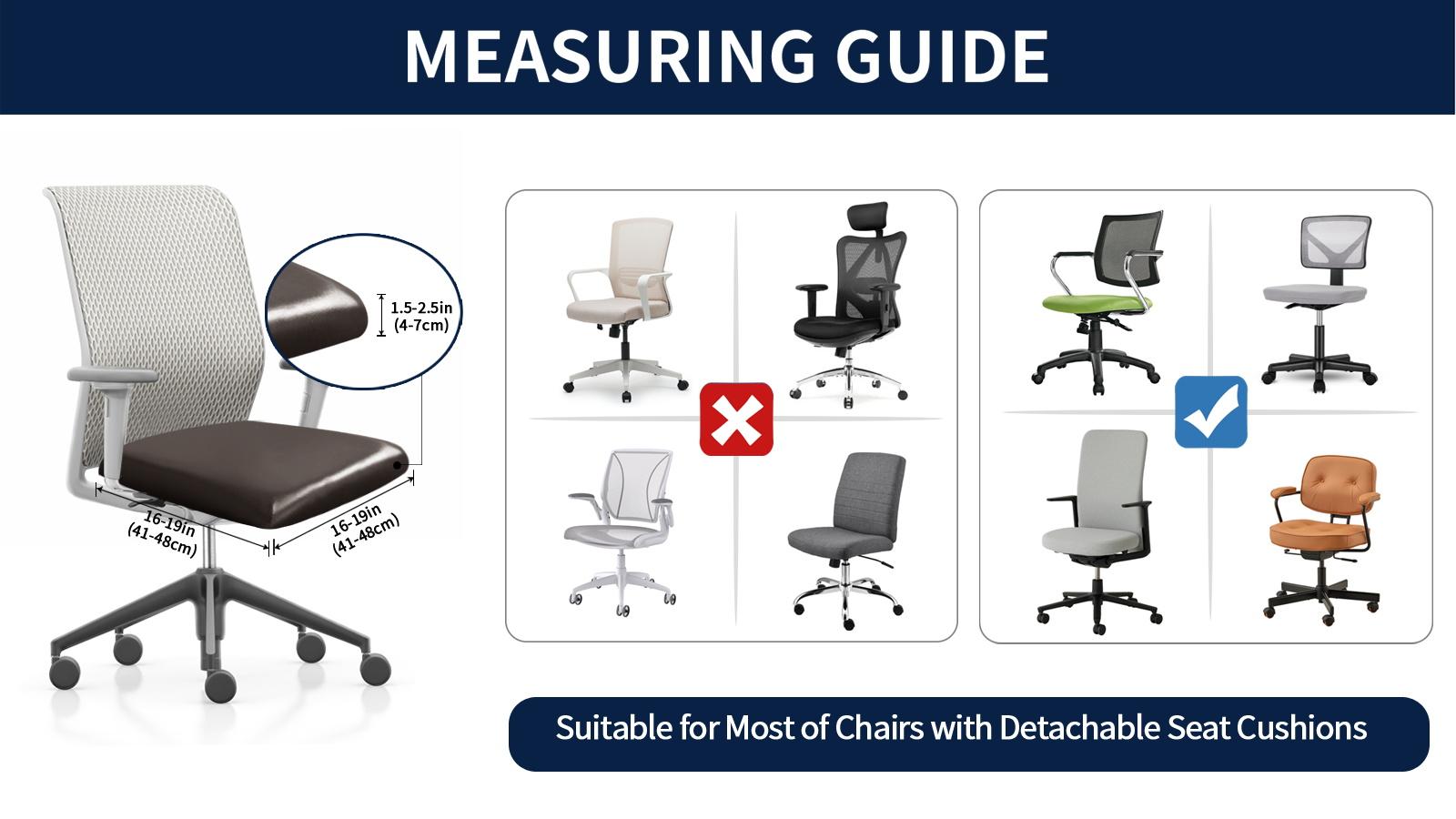 Easy-Going Removable PU Seat Covers Set of 4/6, Christmas Stain Resistant Waterproof Slipcovers with Ties, Washable Chair Cushion Protector for Dining Room, Office, Home