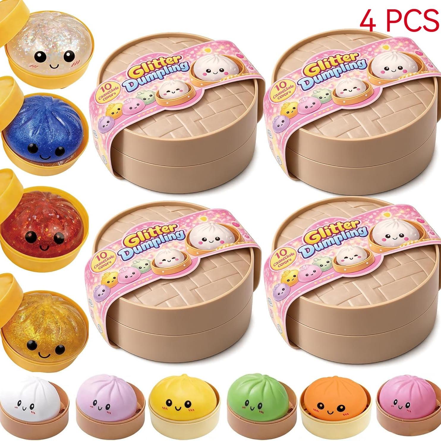 2-4 Pcs Smiley Dumpling Soft Set, Colorful Sensory Stress Relief Kit, Random Soft Gift Box, Party Favor and Collectible