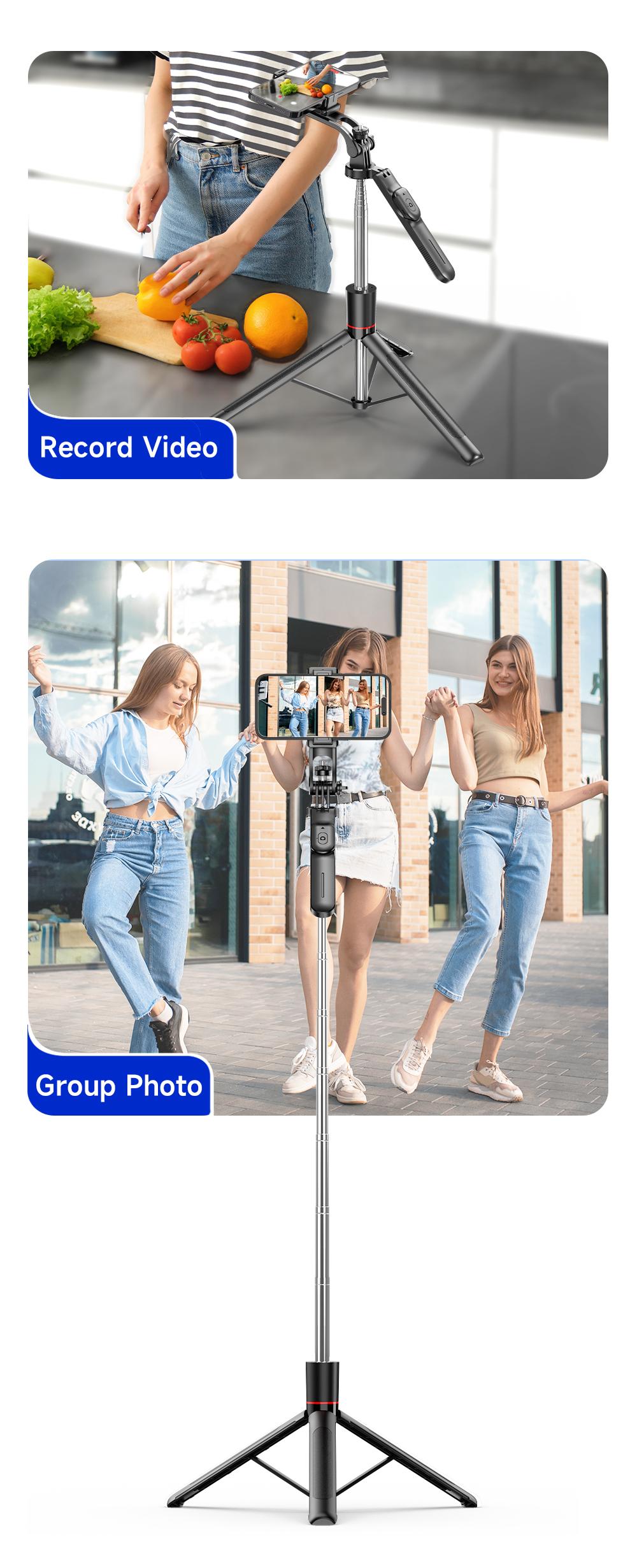 67" Phone Tripod for iPhone/Android & Selfie Stick with Remote, Upgraded Stand, Compatible with iPhone 16/15/14/13, Travel-Friendly & Stable