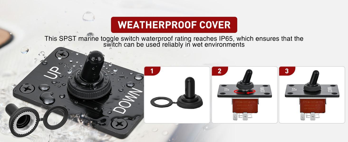 Nilight DPDT Momentary On-Off Battery Switch, Heavy-Duty Waterproof 4-Pin 3-Position (ON)-Off-(ON) 12V DC 30A with Up-Down Mounting Panel & Weatherproof Cap for Marine, Automotive