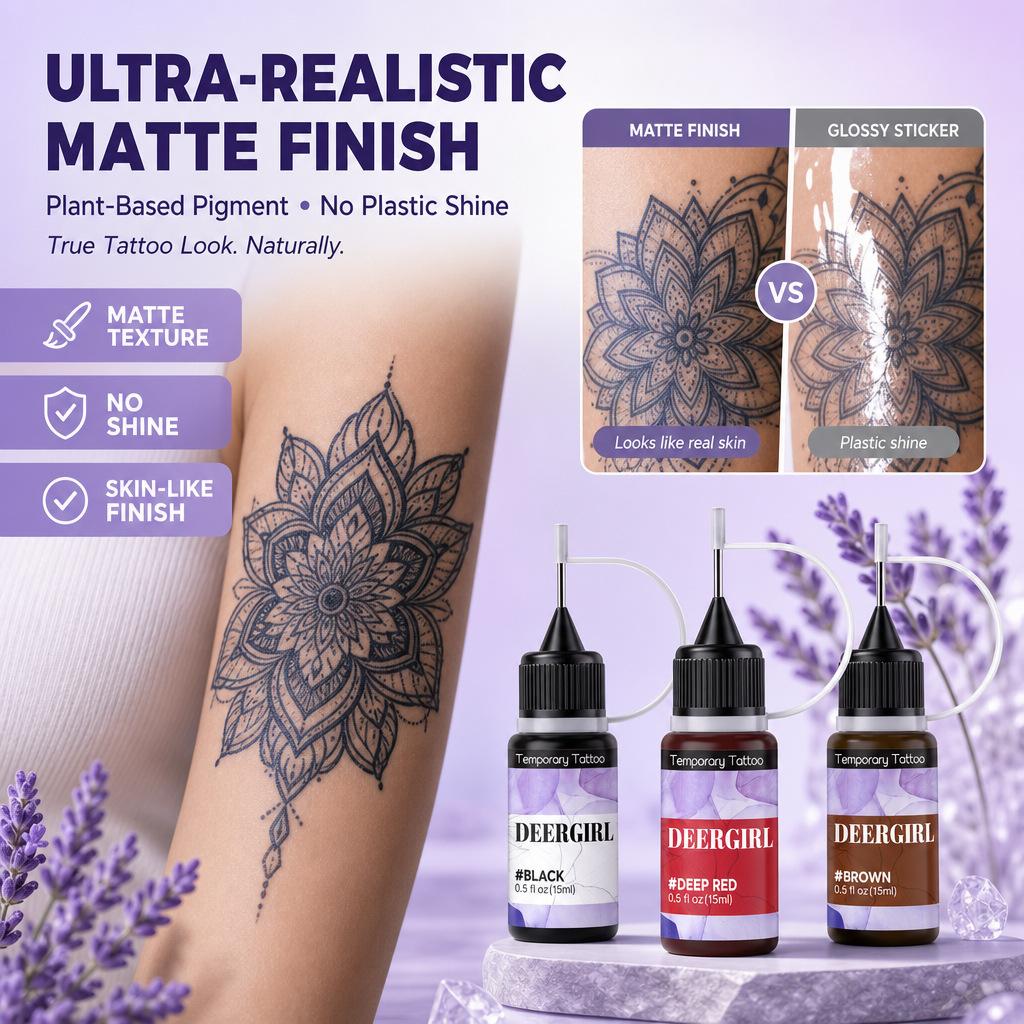 Festival party DIY henna temporary tattoo set gift box with 20 multi-color ink bottles & reusable stencils. Diverse patterns with mild skin-safe formula, essential painting kit for bridal looks, school events and carnival parties Temporary Tattoo Kits.