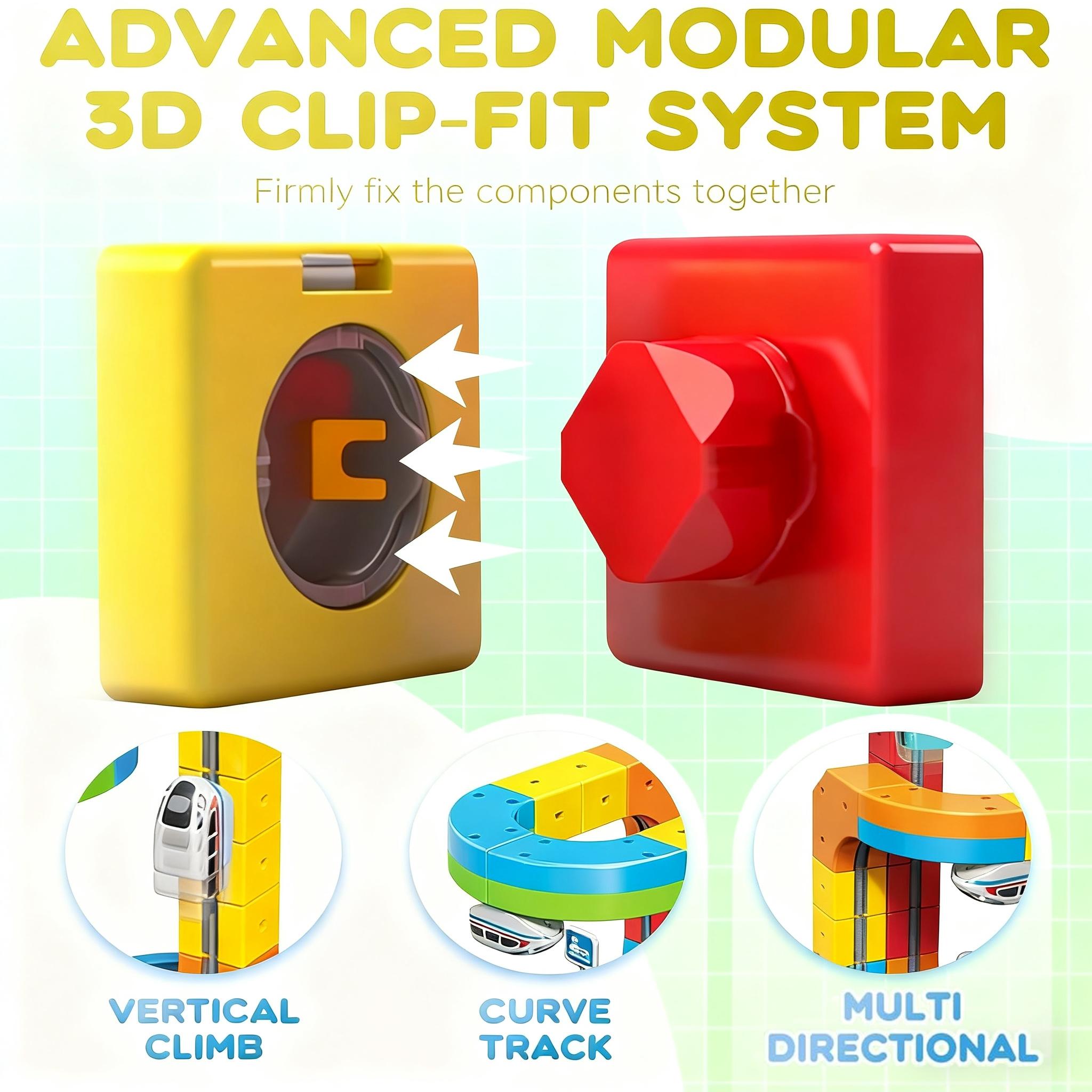 Electric Train Set, Flexible Bendable Track Toddler Train Tracks, Build Toy Train Tracks, Anti-Gravity 3D Embedded Layout, Stem Learning Gift