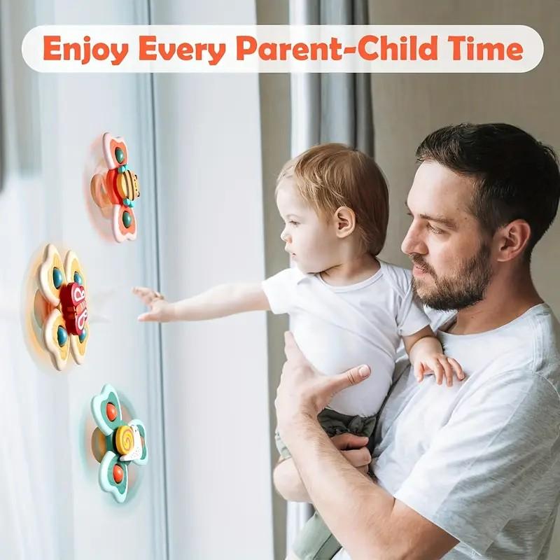 Fun Insect & Nature Theme Spinning Top Toy, Perfect Sensory Gift for Kids, Ideal for Windows, Bathtubs, Travel, Play