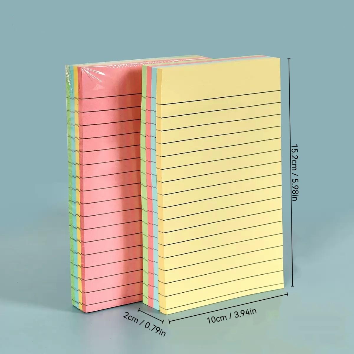 Colorful Lined Sticky Notes, 200 Sheets Portable Sticky Note Pad ...