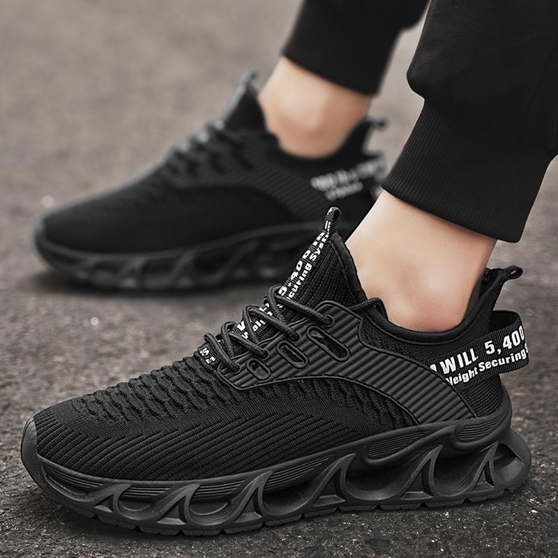 Men's Fashion Breathable Textile Anti-Slip Comfortable Thick Sole Soft Casual Outdoor Sports Shoes, Lightweight Easy Wear No Load