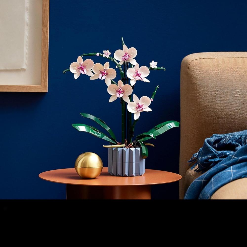 orchid set botanical collection flowers adult building kit fake orchid plant home decor flower mothers day gift for her  never wilt flowers desk ornament Orchid 10311  Orchid 608 Pieces Orchid Gift for Her