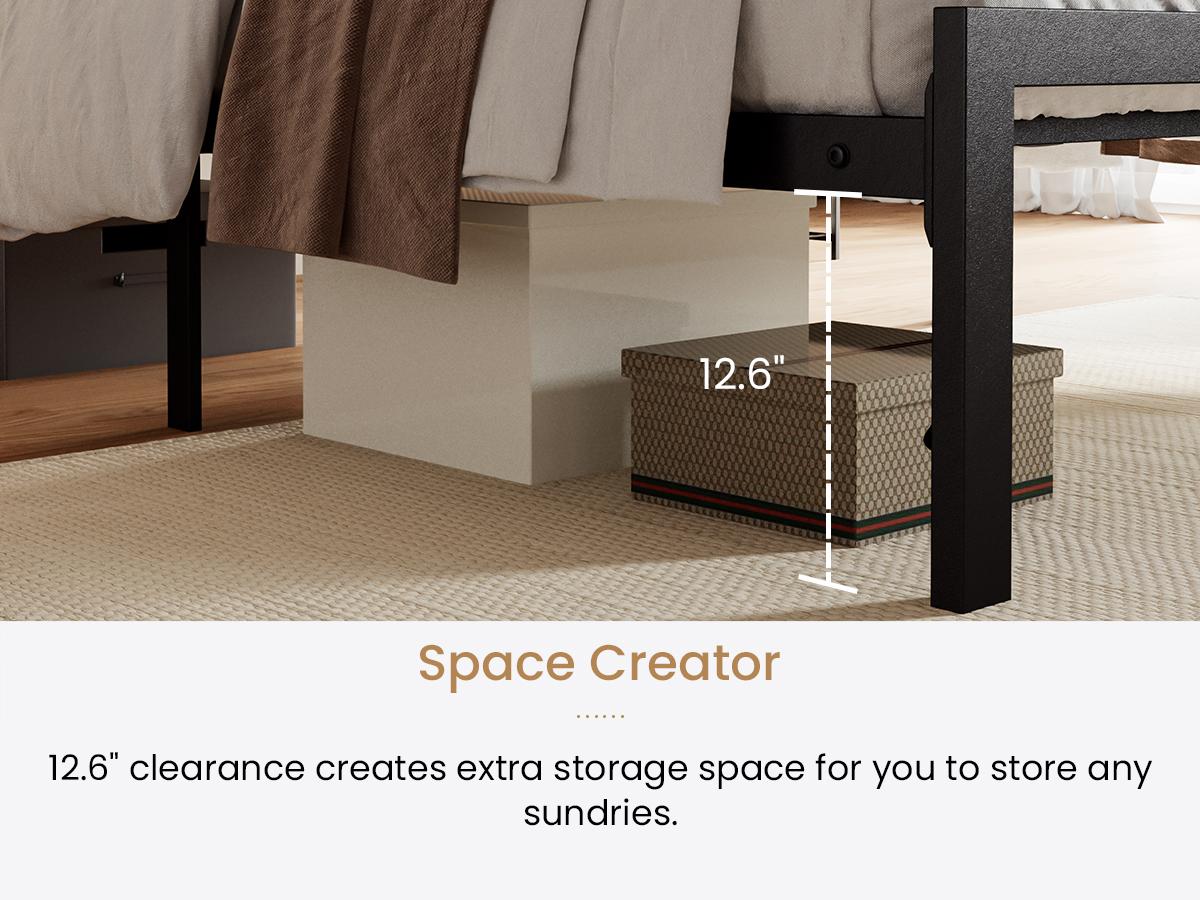 SHA CERLIN Bed Frame with Headboard Shelf,【Frame Only No Mattress】 Heavy Duty Platform Bed Frame with Strong Metal Foundation, No Box Spring Needed#ChristmasGifts#TikTokShopBlackFriday