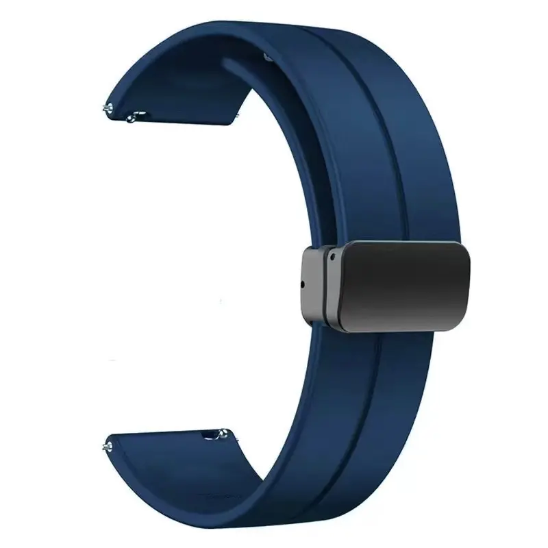 Silicone Magnetic Buckle Watch Band, Casual Business Sports Strap, Fits Samsung Huawei Xiaomi Garmin Smart Watches, Watch Accessories