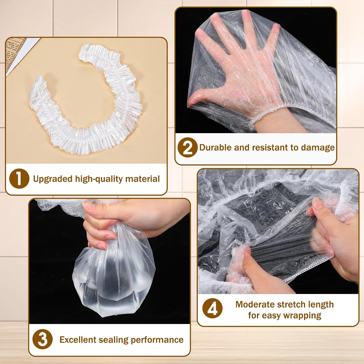 30 PCS Kitchen Small Appliance Dust Covers, 90 x 110 cm Disposable Clear Thickened Plastic Covers with Elastic for Air Fryer, Blender, Coffee Maker, Pressure Cooker, Slow Cooker and Storage