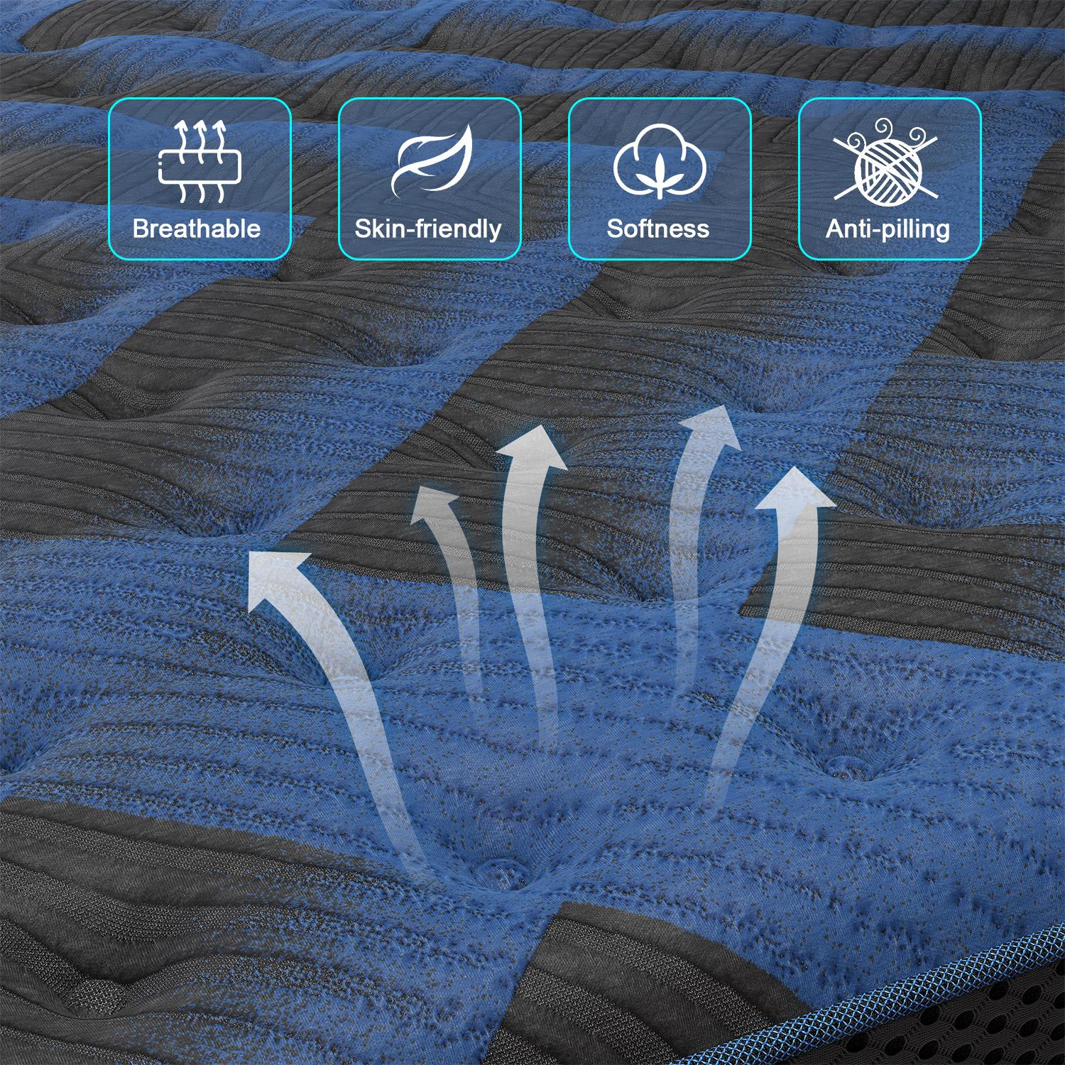 Twin Full Queen King bed Mattress in a Box, 12/14Inch Hybrid Mattresses with Gel Memory Foam and Individually Pocket Innerspring Euro Top Medium Firm for Motion Isolation, Edge Support