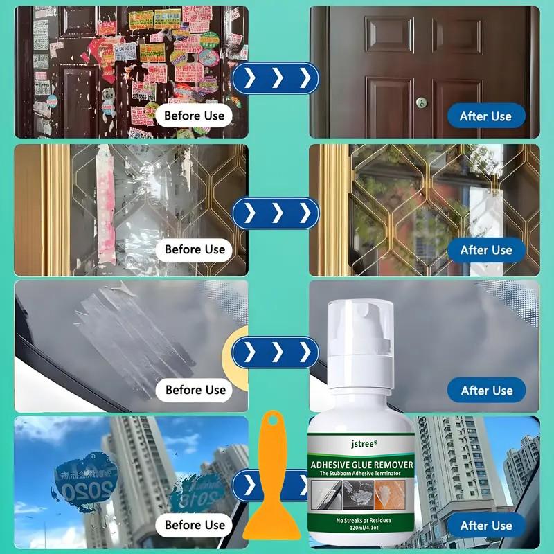 Jstree Powerful Adhesive Remover, Removes Unwanted Stickers & Double-Sided Tape Residue, 120ML Cleaning Solution, Effective De-Glue Agent