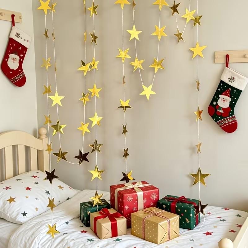 72/108-Piece Sparkling Gold Star Sequin Banner Set | Perfect for Party Decorations, Birthday Gifts, and DIY Crafts | No Power Required