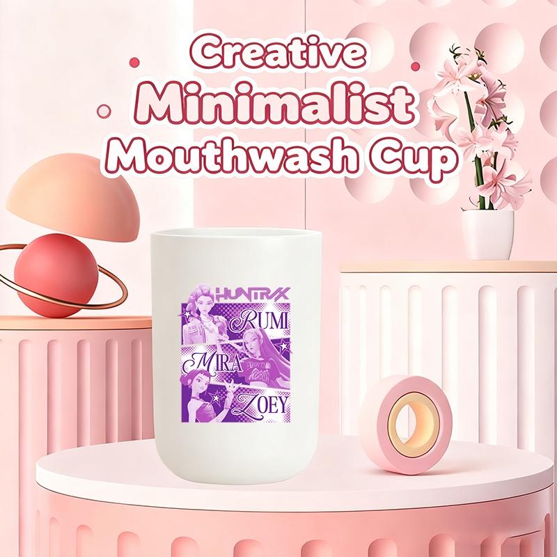 1pc mouthwash cup, cartoon pattern printing, durable bathroom toothbrush cup, wash cup, toothbrush holder, bathroom storage, bathroom water cup, brushing cup, Christmas Valentine's Day gift for students back to school (only cups are sold)