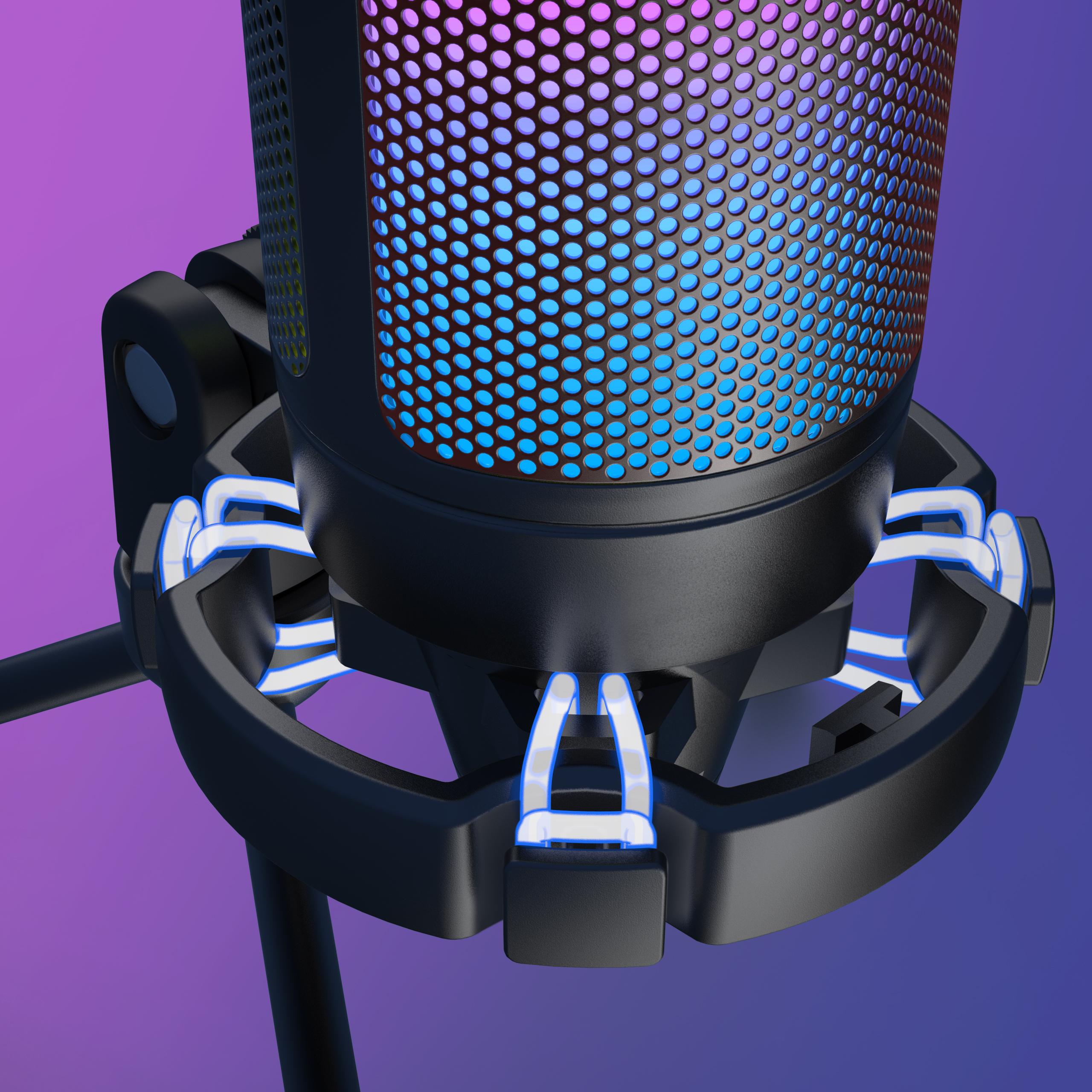 FIFINE A6V USB Gaming Microphone for PC PS5, Condenser Mic with Quick Mute, Gain Control, RGB Indicator, Tripod Stand, Pop Filter, Shock Mount, for Streaming Discord Twitch Podcasts Videos