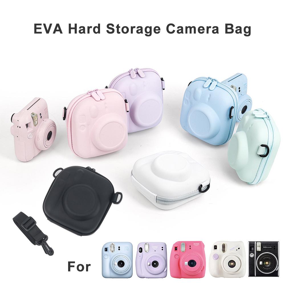 For Fujifilm Instax Mini 7+ 8/9/11/12/13/40 EVA Universal Hard Case Storage Bag Polaroid Camera Bag Shell with Shoulder Strap Photography Camera Accessories