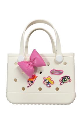 Powerpuff Girls Mesh Tote Bag - 90s Cartoon Perforated Handbag for girl, Lightweight Beach & Grocery Shopping Bag, Retro School Accessory Carryall - Spooky Holiday Bag & Holiday Haul