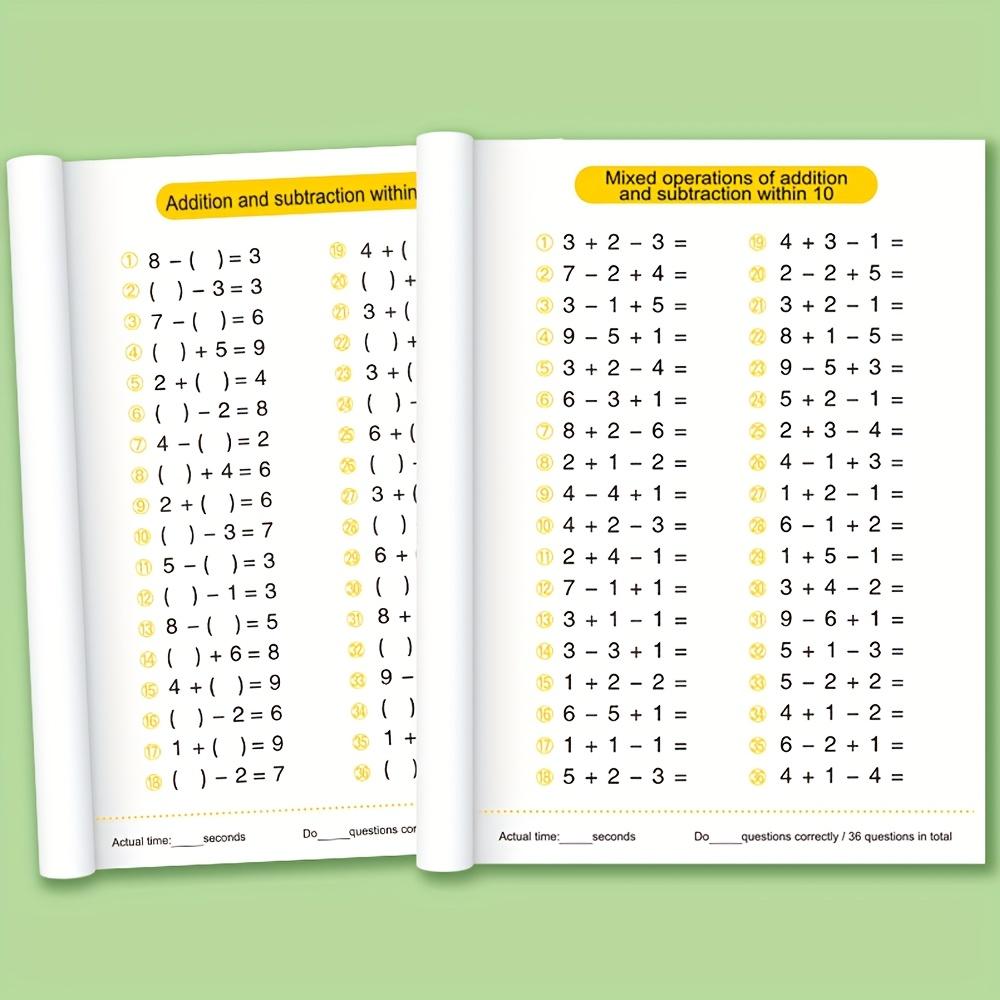 [Arithmetic within 20] 2 books, addition and subtraction math workbooks, daily practice of arithmetic within 0-10 10-20, learning resources, suitable for young children, primary schools