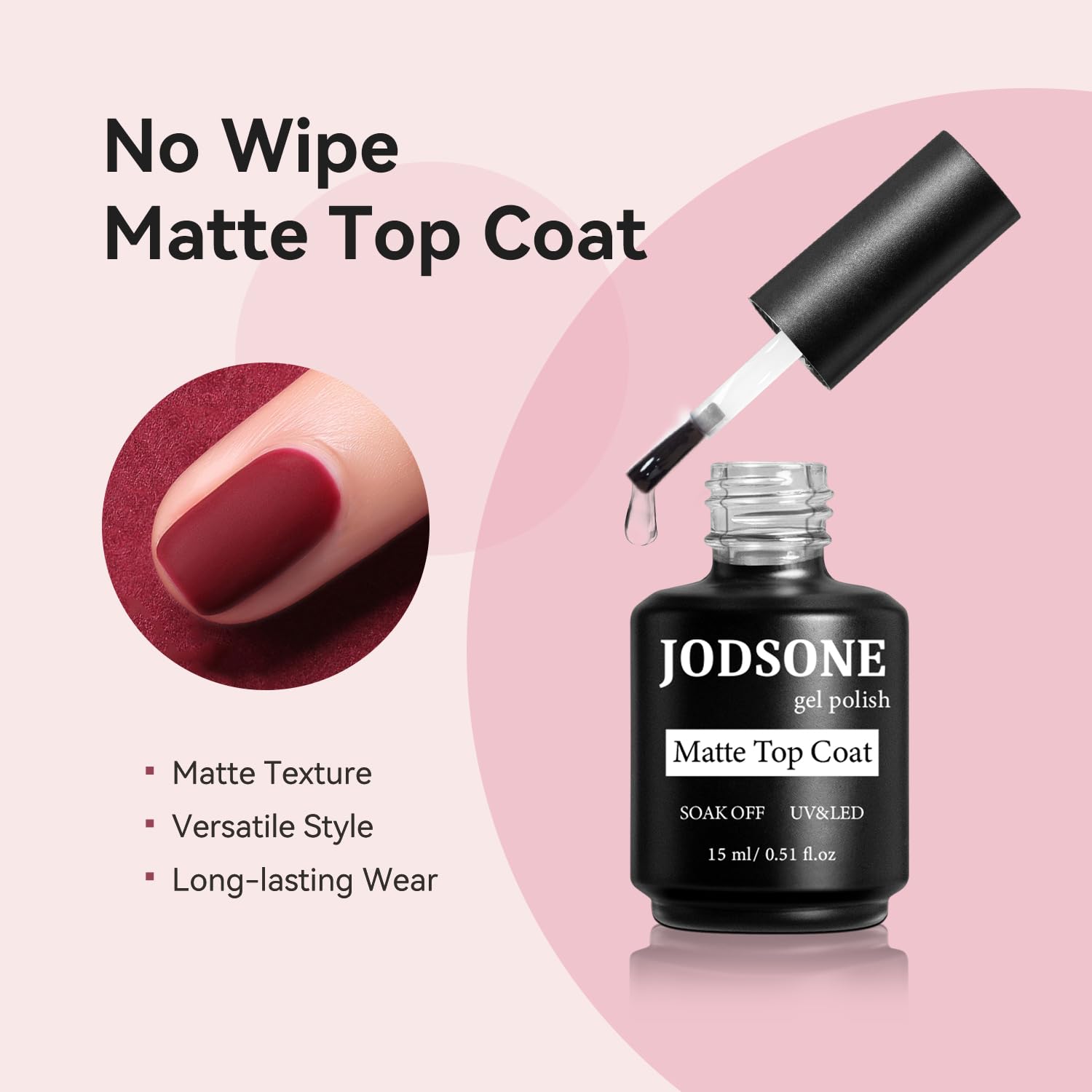 JODSONE 3 bottles 15ML top coat matte top coat primer set Soaking salon using home DIY nail gel