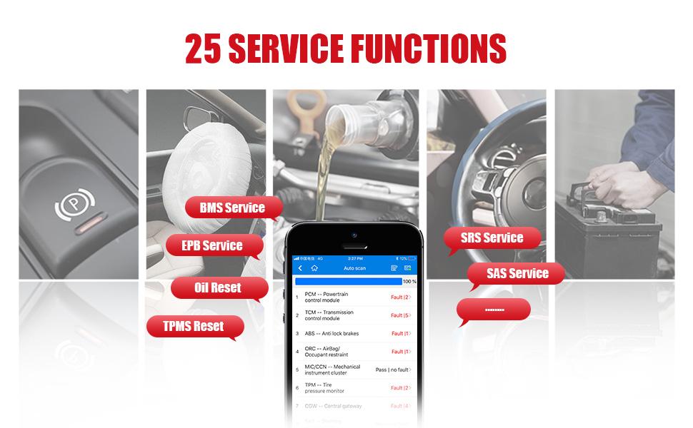 Autel AP200 Bluetooth OBD2 Scanner, Code Reader with Full Systems Diagnoses and 19 Service Functions, Vehicle Scan Tool for iPhone & Android Devices, Mini Size Version of MK808 Diagnostic