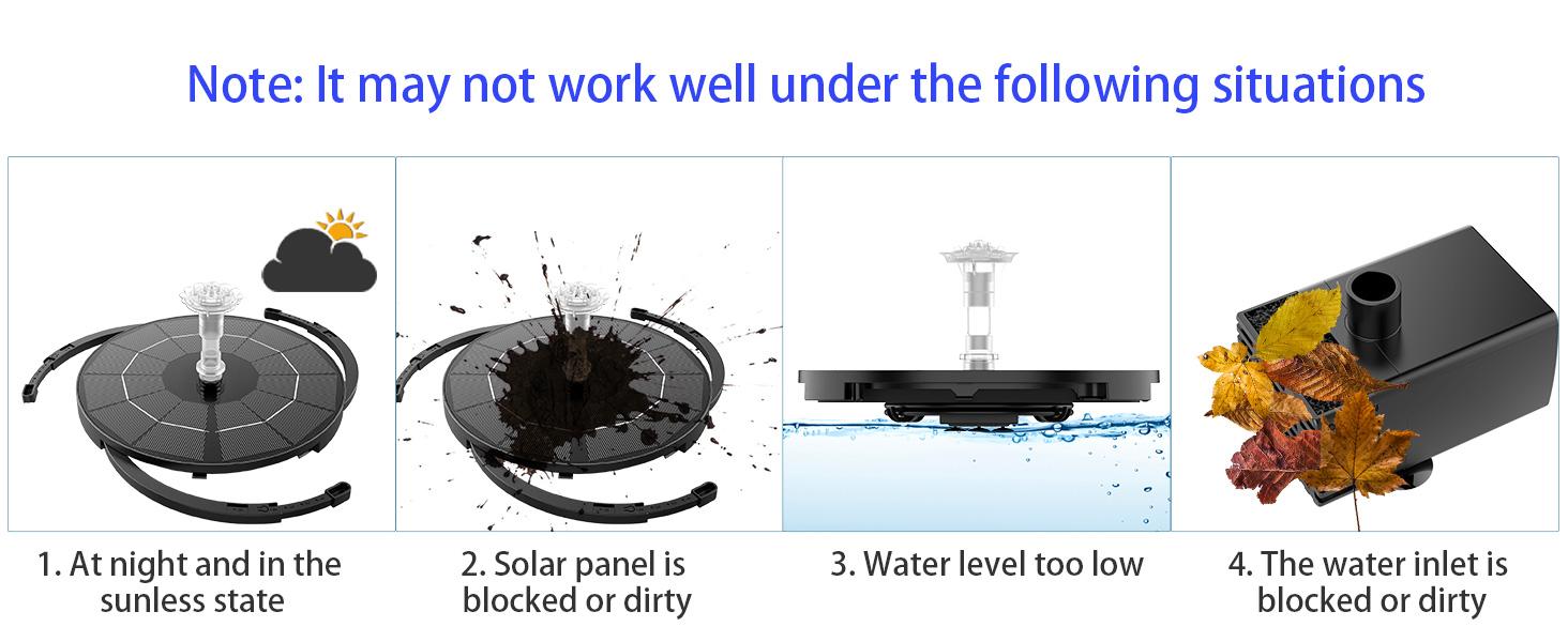 AISITIN 3.5W Solar Fountain Pump for Water Feature Outdoor DIY Solar Bird Bath Fountain with Multiple Nozzles, Solar Powered Water Fountain for Garden