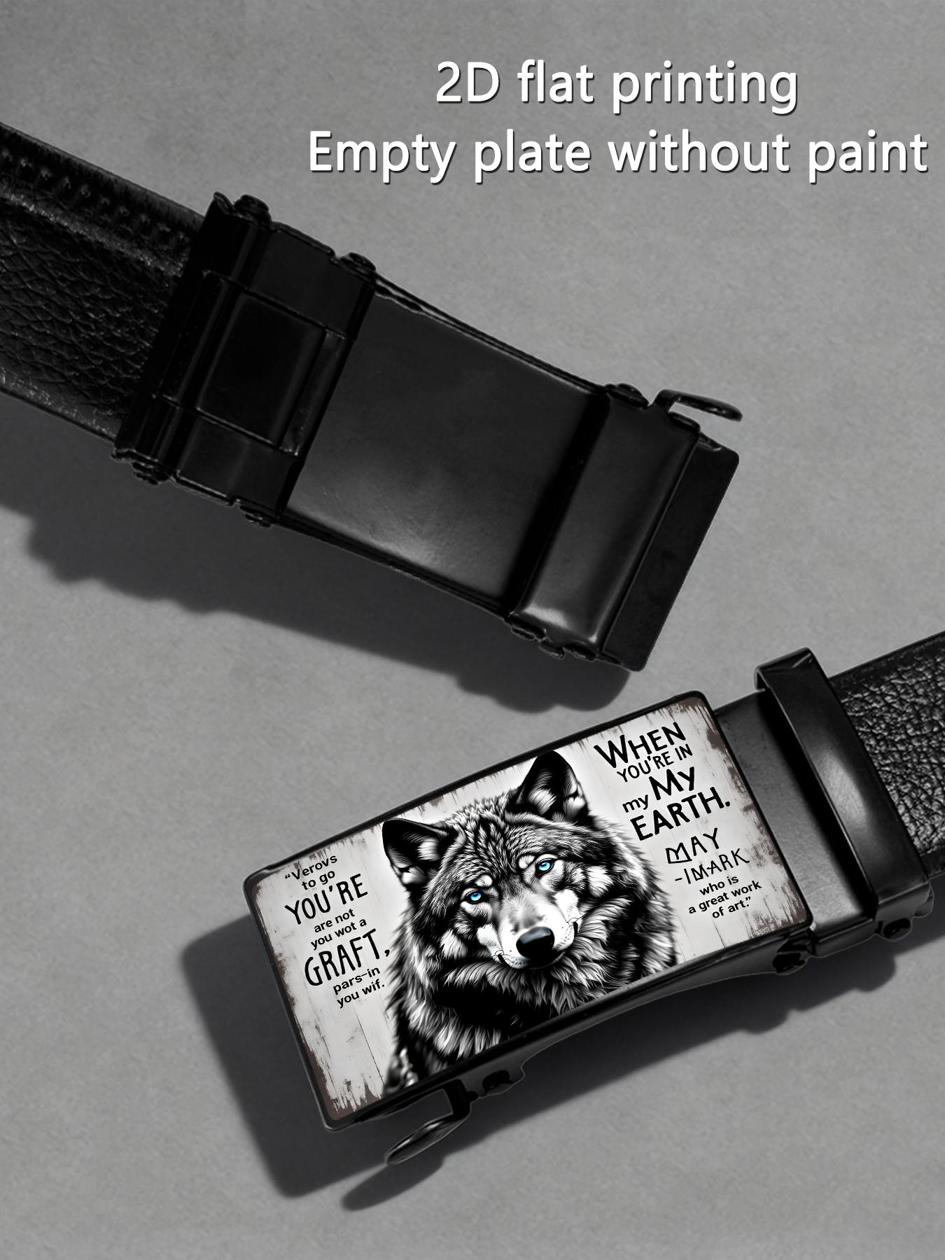 A 2D wild charm and wolf pattern art design, suitable for business and casual occasions, with an automatic buckle, ideal as a gift for Father's Day and Valentine's Day.