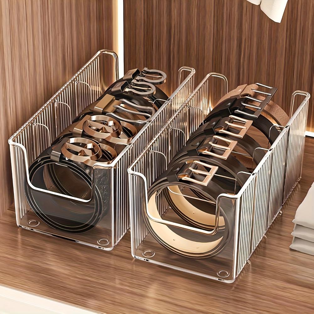 Transparent acrylic tape compartment. Suitable for belts, cosmetics, dressing tables, closets and bathrooms-durable plastic trays