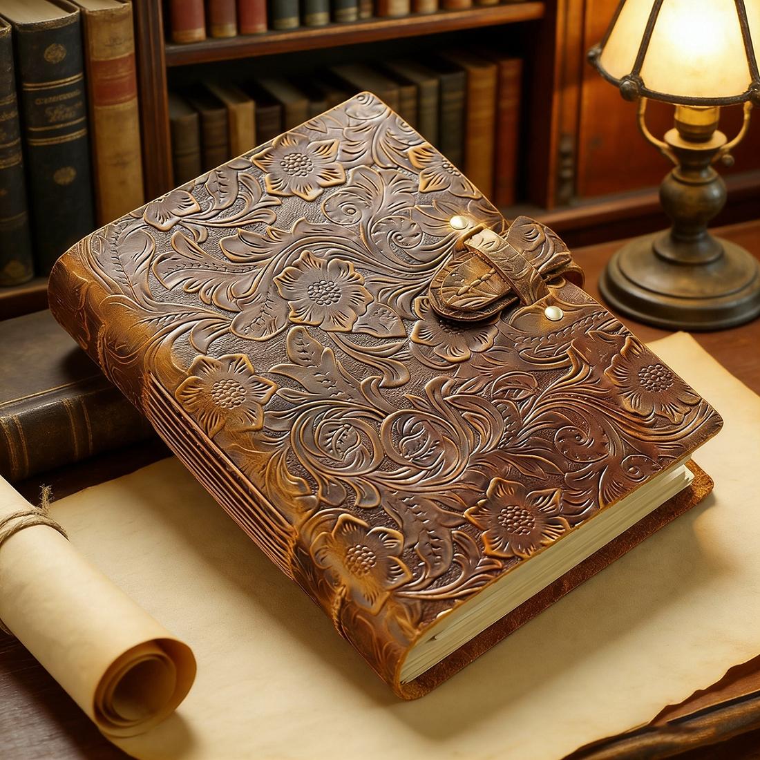 Premium Vintage Leather Journal Notebook, Handmade Craftsmanship, Retro Letter Diary Style, Storytelling Design, Perfect for Writing