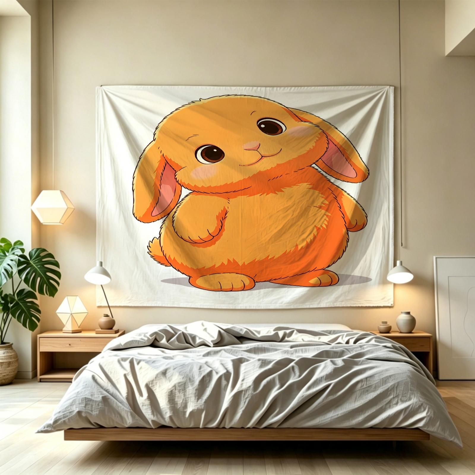 Giant Lop-Eared Bunny Wall Tapestry, Aesthetic Backdrop for Bedroom, School & Kindergarten Party, Photo Prop, Living Room Decor, Gift