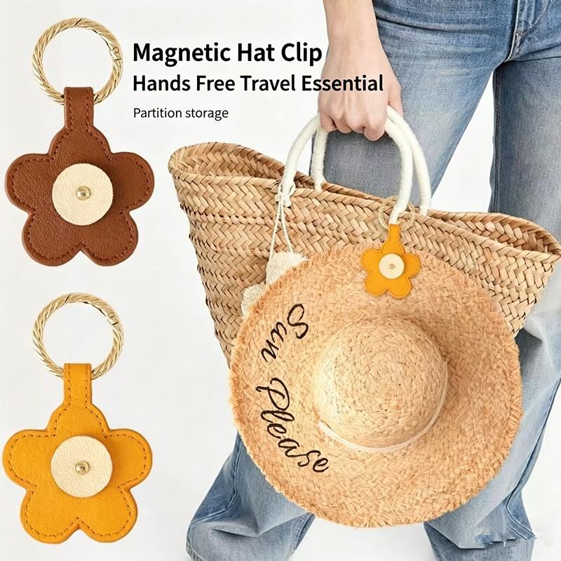 Magnetic Hat Clip Portable Travel Hat Holder, Anti-Loss Sun Hat Hook, Backpack Strap Attachment, Essential Gear for Hikers & Adventurers
