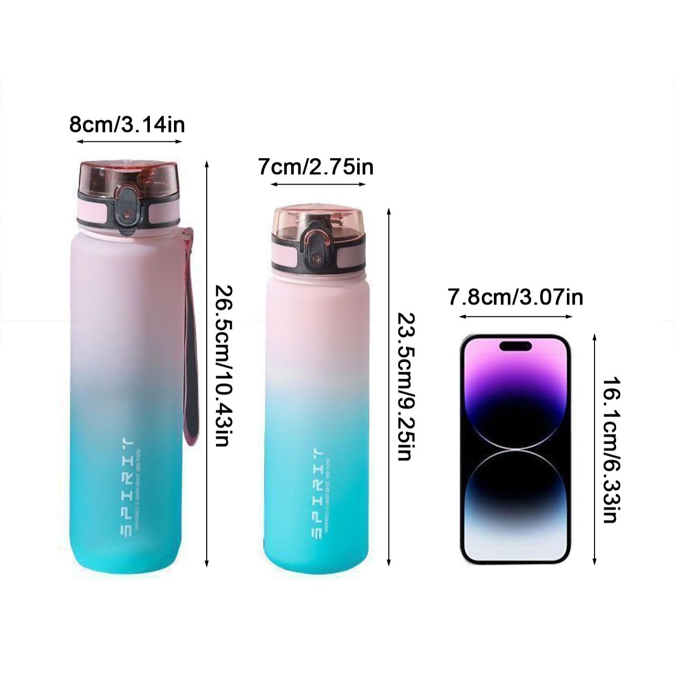 1pc, 21.98oz/33.81oz 650/1000ml Gradient Sports Fitness Travel Water Bottle, Portable Drink Cup, Tea Mug, Durable PC Material, Flip Top, Ideal for Men & Women, Perfect for Summer & Fall, Great Gift for Students, Birthday, Valentine's, Christmas