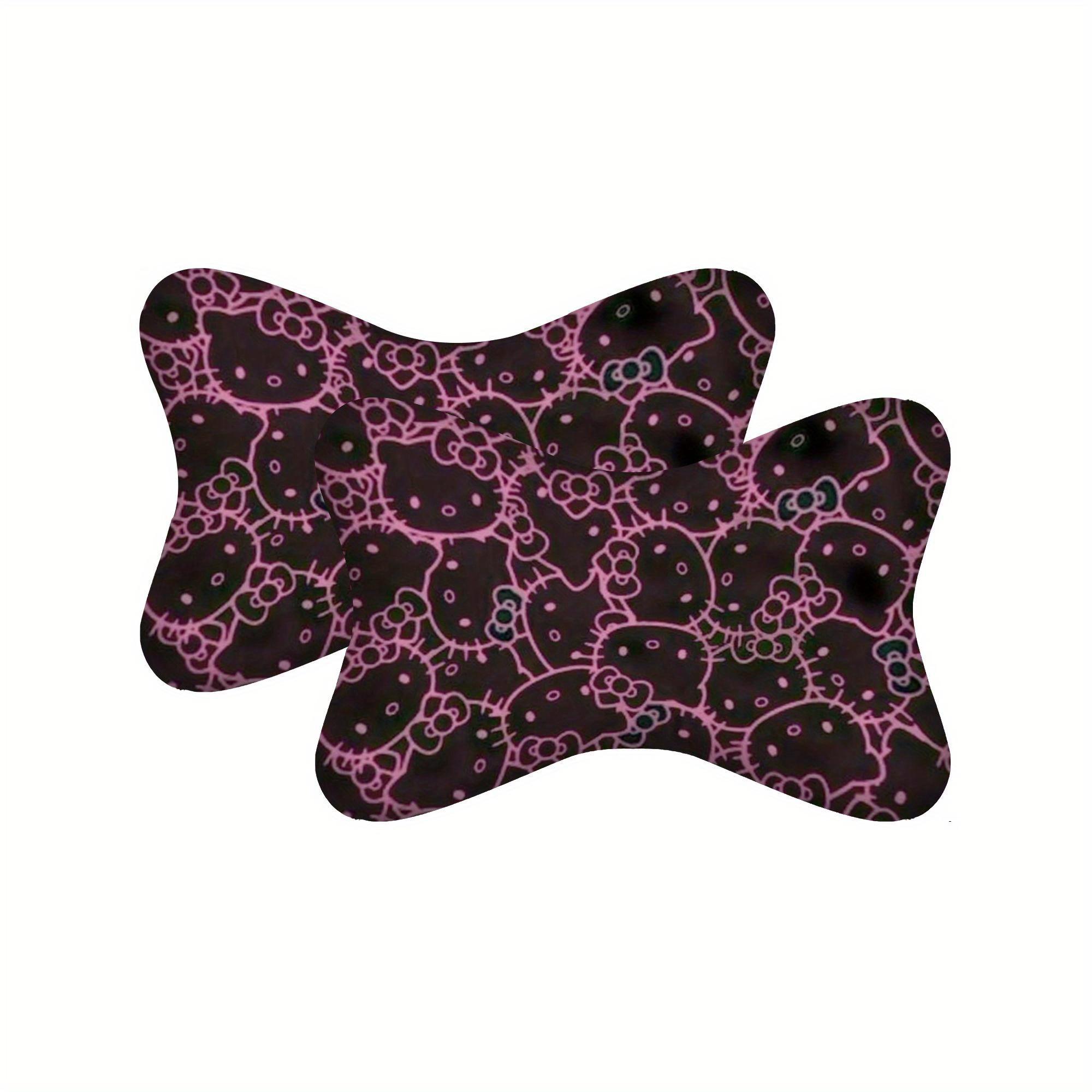 1 pink hello kitty pattern car headrest, suitable for most car models, provides support and stress relief, offers a comfortable driving experience, and is suitable for long-distance driving positions.
