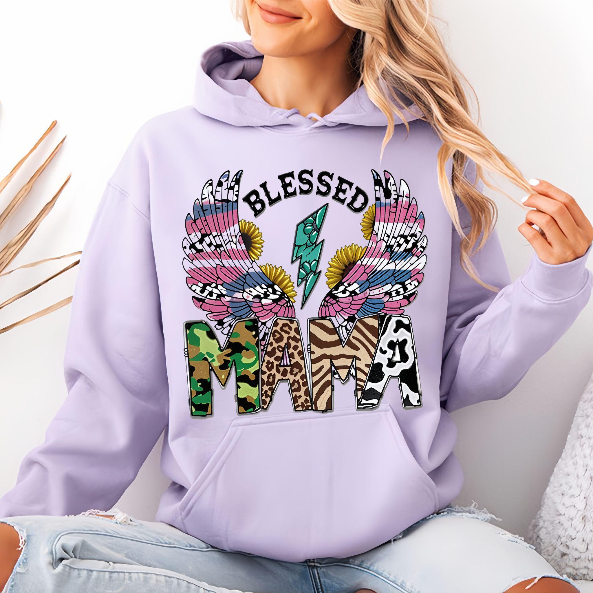 Mother's Day Heat Transfer Iron-On Patches Set, Vintage Style Mama Vinyl Stickers, Leopard Sunflower Rose Cow Print, DIY Clothing Bag Decorations