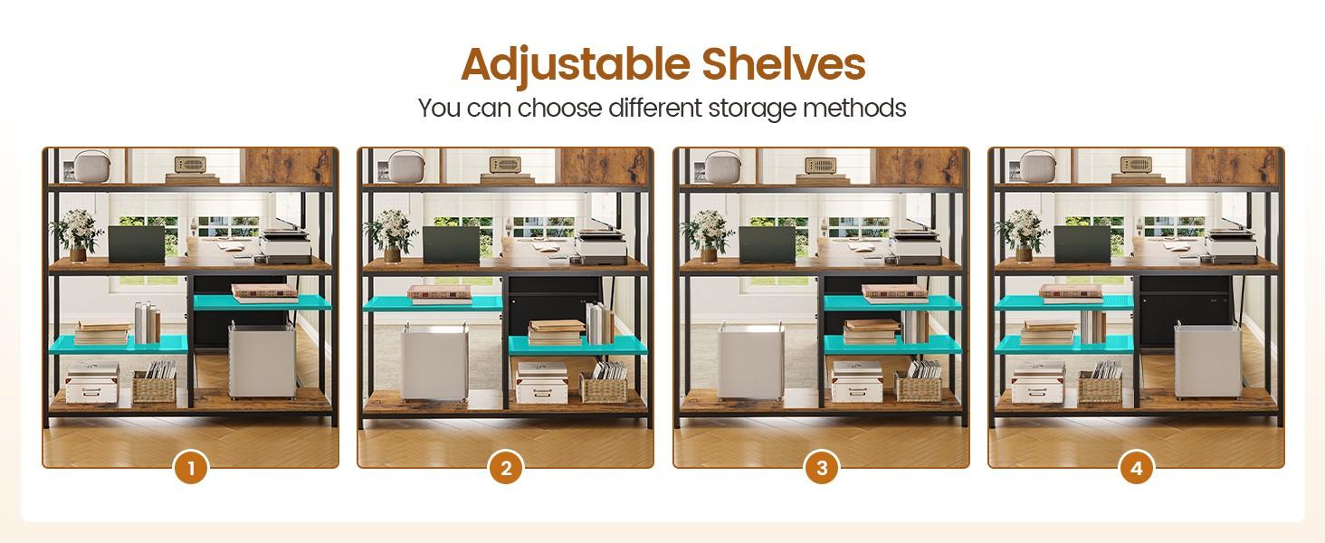 SEDETA 58-Inch L-Shaped Computer Desk with Storage, LED L-Shaped Gaming Desk with Storagefor Home Office Furniture Gaming