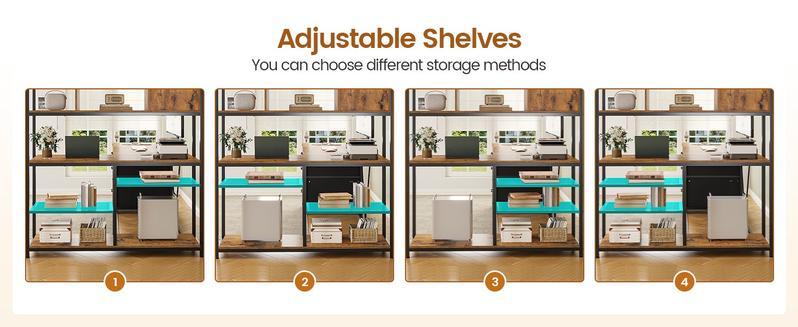 SEDETA 58-Inch L-Shaped Computer Desk with Storage, LED L-Shaped Gaming Desk with Storagefor Home Office Furniture Gaming