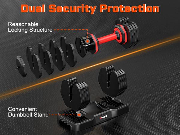 Bearbro Adjustable Dumbbells Set, 1-Sec Adjustable Weights Dumbbells Set, 5 in 1 Free Adjustable Dumbbell Set with Anti-Slip Texture Handle, Weight Set For Home Gym Suit both Men and Women