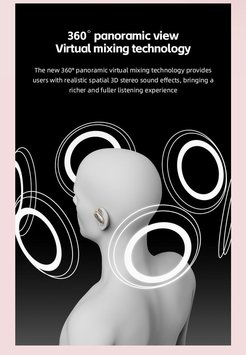 Transformers TF-T15 Wireless Bluetooth 5.4 Headsets High-resolution Surround Sound Earbuds, Invisible & Comfortable Open Ear Headset with Earhooks