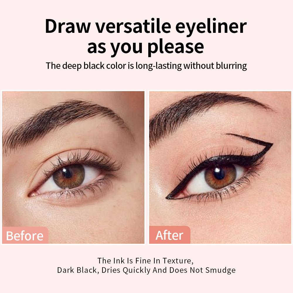 Dual-Head Heart Eyeliner Stamp Pen, Flexible Quick-Dry Eyeliner with Long-Lasting Formula, Waterproof Liquid Eyeliner