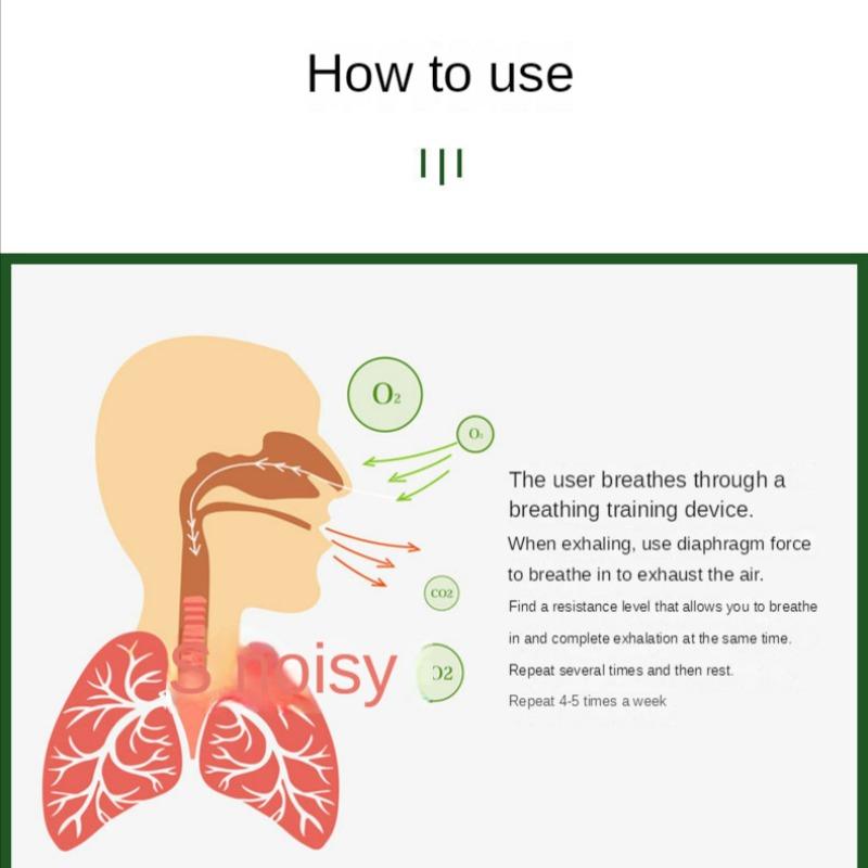 Portable Breathing Exercise Device, Lung Breathing Trainer, Adjustable Endurance Training Device for Improving Lung Capacity