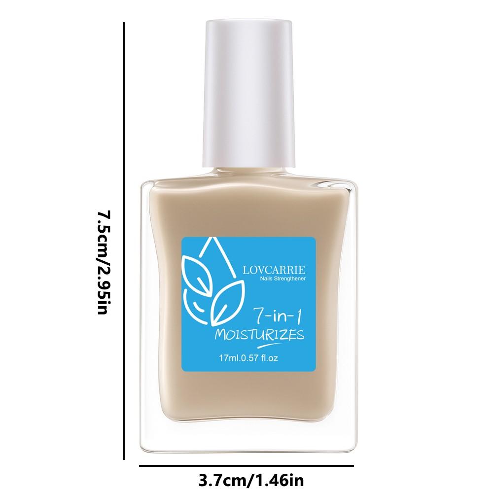 LOVCARRIE New Arrival 7 IN 1 Moisturize 17ml Natural Jelly Beige Gloss Nail Strengthener, with Calcium, Fast Air Drying, High Shine Nail Protection Layer, Nail Hardener, Get Strong Nails, Protect and Nourish Nails, Nail Care Oil, Manicure Nail Polish