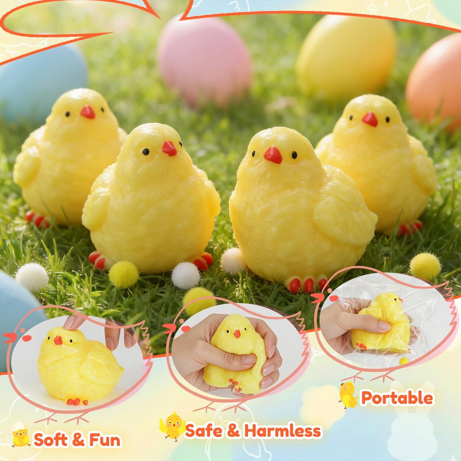 Handmade Ultra Soft Chick Squishy Fidget Toy, 2 Counts Taba Squishy Hairless Chicken Design, Ideal for Stress Relief & Fun