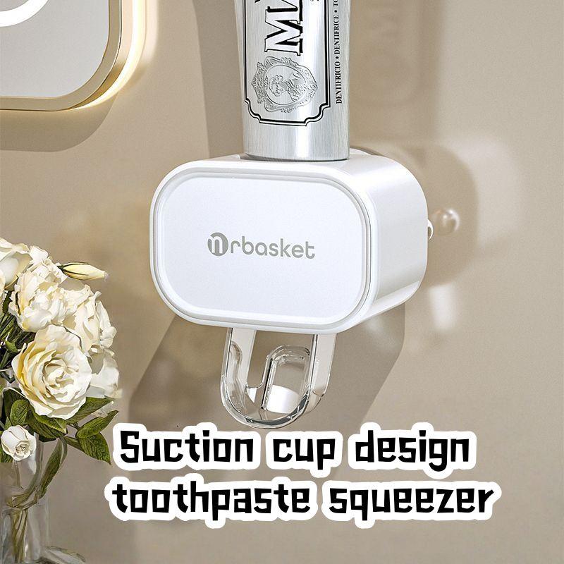 Automatic Toothpaste Dispenser Wall Mounted, No Drilling Required, High-End Suction Cup Holder, Space-Saving Bathroom Organizer, Toothpaste Squeezers