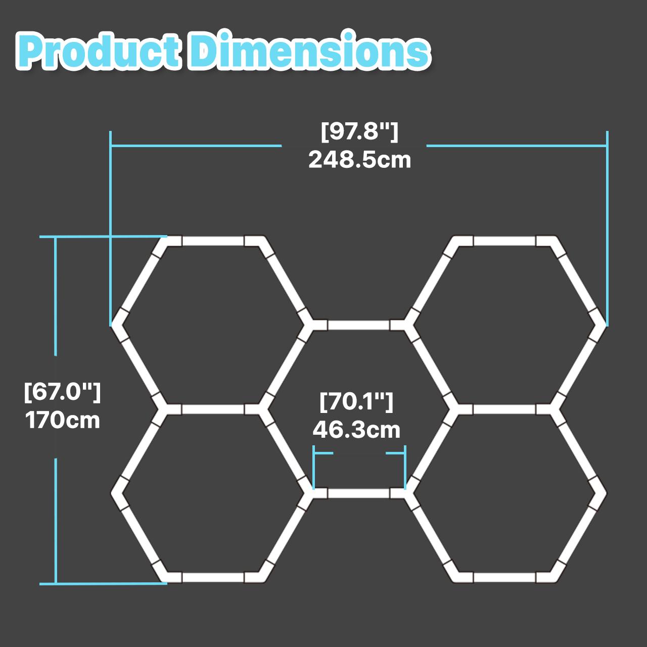 HYPERLITE hexagon LED lights, offering 9900/15840/30360/38280/60720 LM hexagon lights brightness for garage detailing, gyms, and shops Honeycomb Lights, with 3-level dimming control led hexagon lights,Adjustable Lighting,SpringGlowUp HYPERLITE hexagon LED lights, offering 9900/15840/30360/38280/60720 LM hexagon lights brightness for garage detailing, gyms, and shops Honeycomb Lights, with 3-level dimming control led hexagon lights,Adjustable Lighting,SpringGlowUp