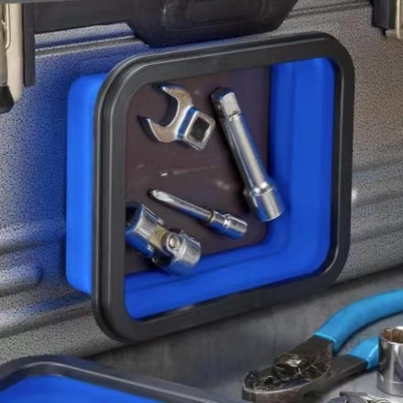 New Colorful Magnetic Silicone Bowl Foldable Dual-Sided Strong Magnet Parts Tray, Industrial Alloy Steel Efficient Chip Removal Multi-Use Drill Bit