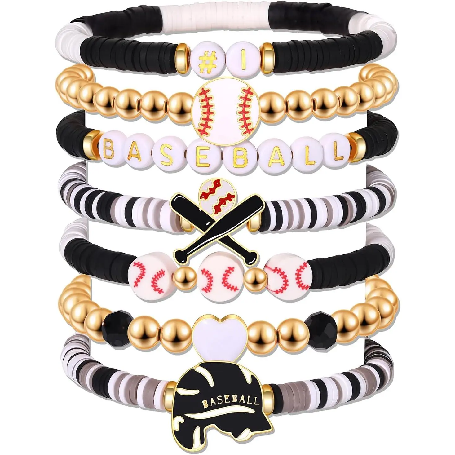 Baseball Bracelets for Women Stackable Orange Navy  Day Heishi Bracelets Preppy Friendship  Bracelet Softball Baseball  Accessories Party Favors Gifts