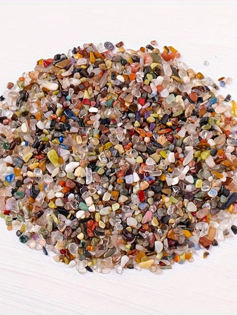 Natural Stone Decoration, Colorful Natural Crystal Stone, Natural Crystal Stone Aquarium Gravel, Sea Glass Rock Sand for Fish Turtle Decoration, Fish Tank