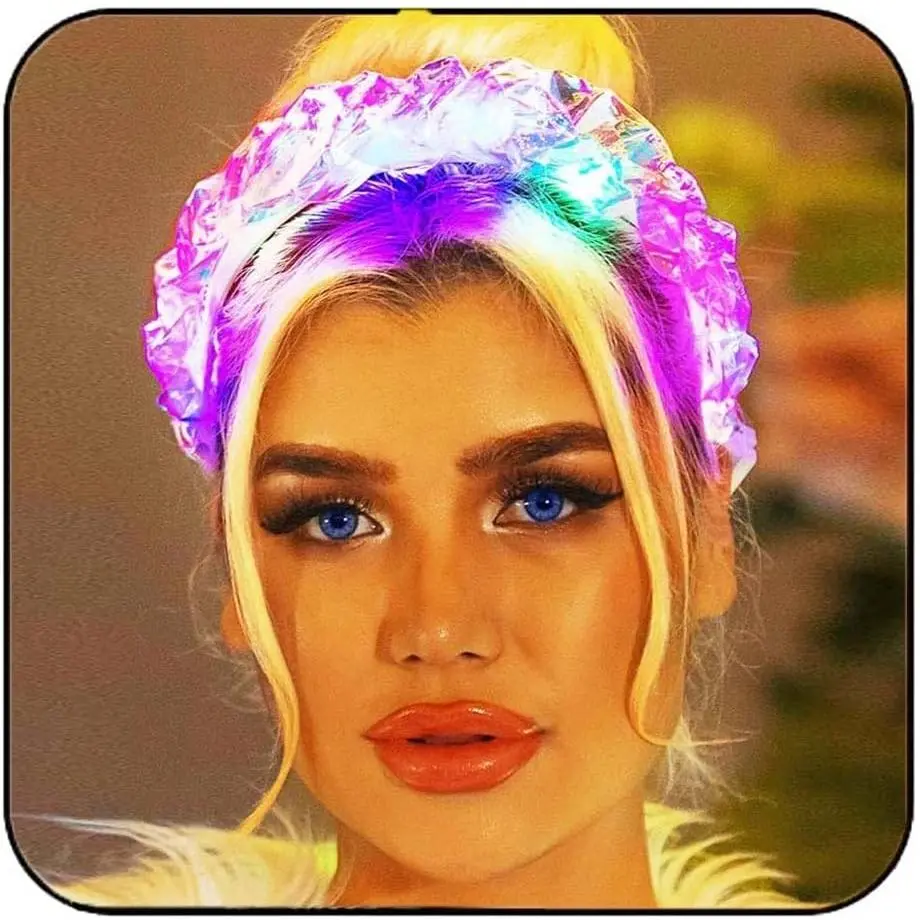 Light Up LED Neon Headband - Glowing Carnival Rave Costume Hair Accessories for Women(Gift)