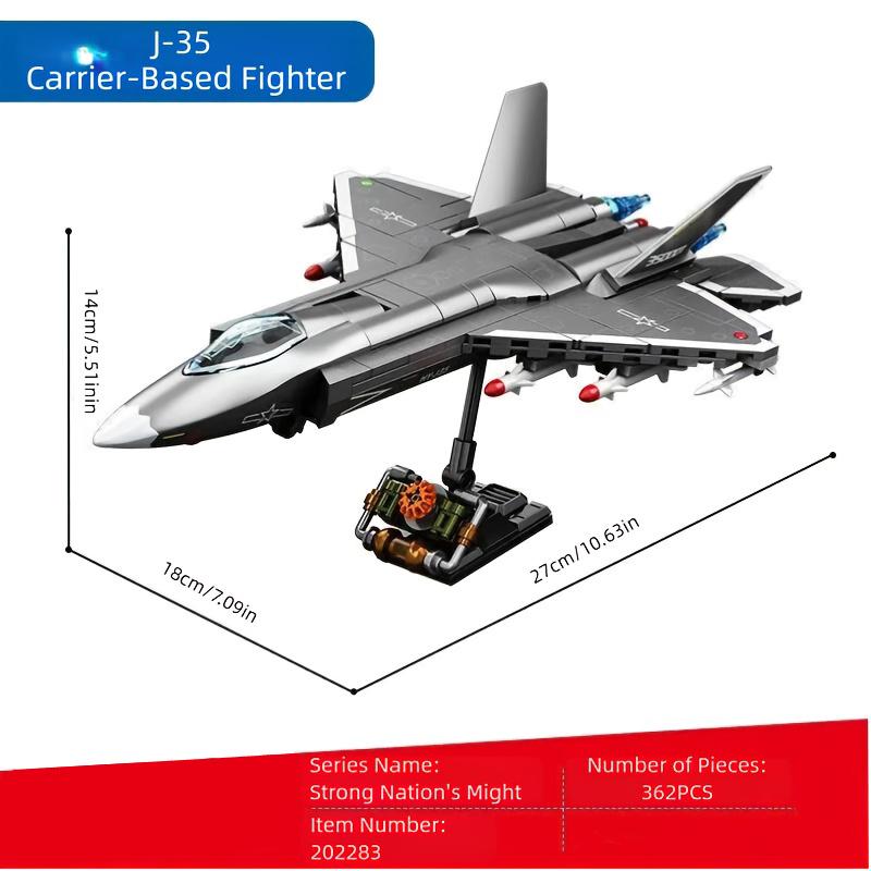 New Elegant Fighter Jet Building Block Model Kit, Hobby Collection Display Piece, Decorative Ornament, Holiday Birthday Gift
