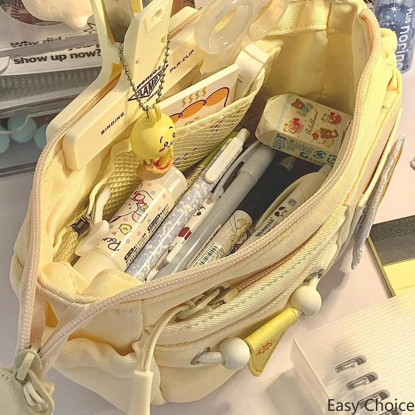 【Pencil case only】Large Capacity DIY Embroidery Pencil Case, Multi‑Layer Stationery Storage Bag for Students, Cute Portable Pen Pouch, Durable Organizer Pouch for School Supplies, Back to School Daily Use tiktokshopbacktoschool